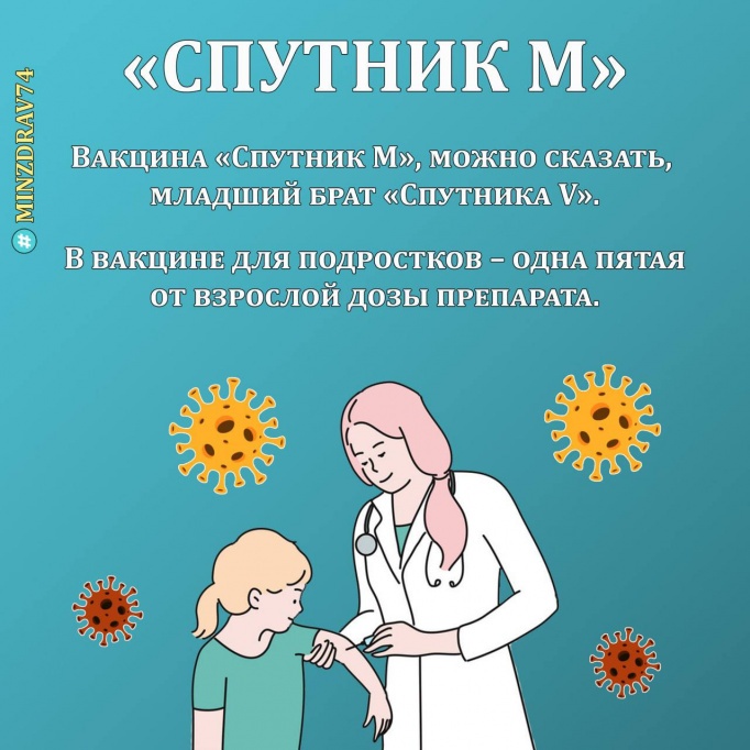 Вакцинация подростков в возрасте от 12 до 17 лет вакциной "Спутник М"